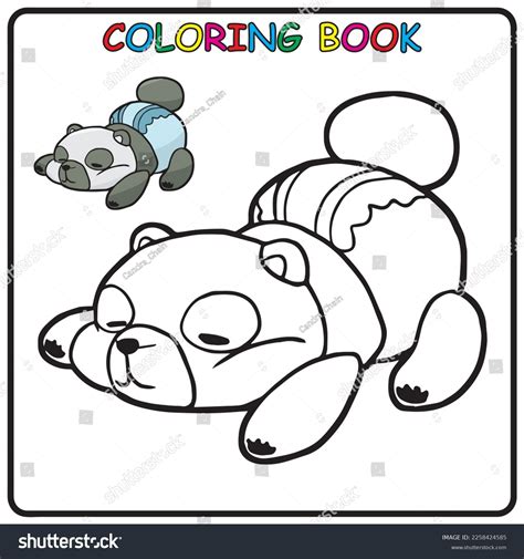 Baby Panda Coloring Page Childrens Book Stock Vector (Royalty Free ...