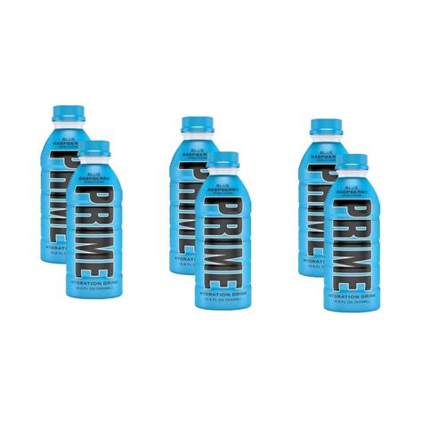 Prime Drink Blue Raspberry Flavour Hydration Drink 500ml Pack Of 6 Health