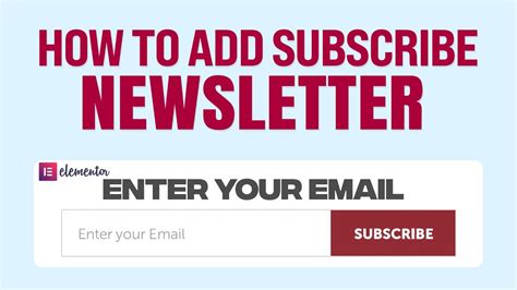 How To Add Subscribe Newsletter Form In Elementor Tutorial For