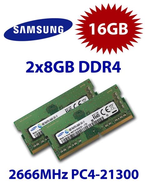 Samsung 2x 8gb 16gb Kit Ddr4 Ram 2666 Mhz Pc4 21300 So Dimm