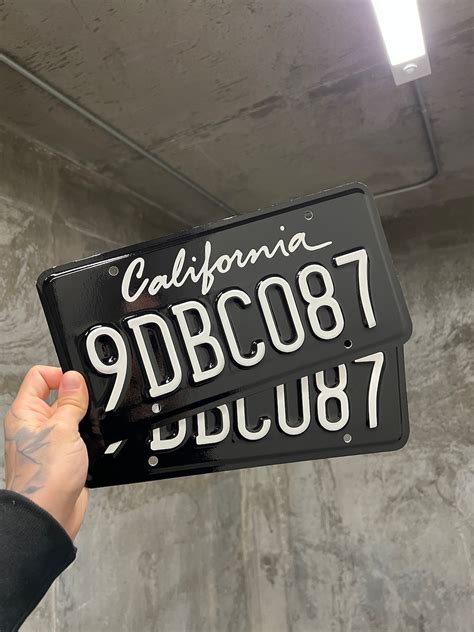 California Black White Plate Vinyl Wrap Custom License Plate Etsy