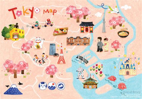 Tokyo Travel Map On Behance Illustrated Map Maps Illustration Design