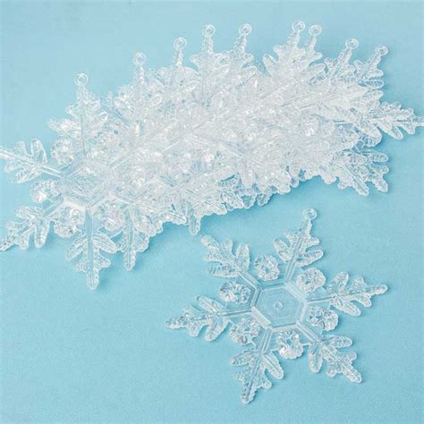 Clear Acrylic Snowflake Ornaments Snow Snowflakes Glitter