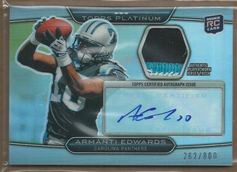 Topps Platinum Autographed Patches Ae Armanti Edwards Auto Jersey