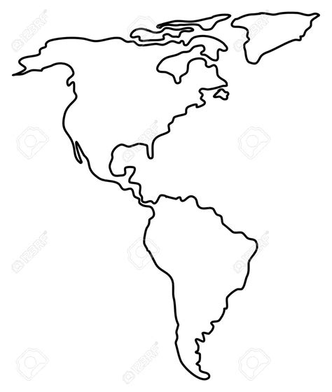 Dibujos De Mapa Continente Americano Para Colorear Vsun