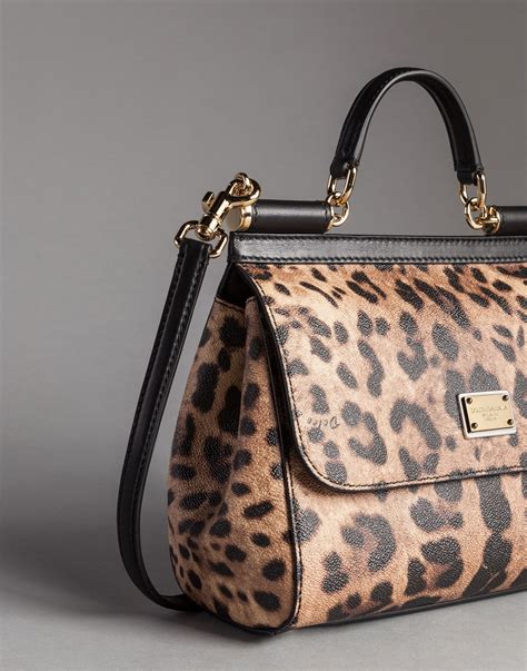 Lyst Dolce Gabbana Medium Sicily Bag In Leopard Textured Leather In