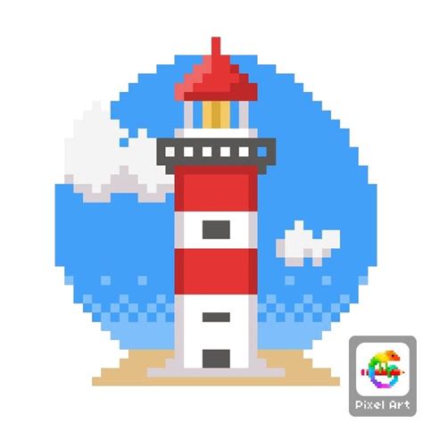 Pixel art Lighthouse Подростковые поделки Маяк Подростковое