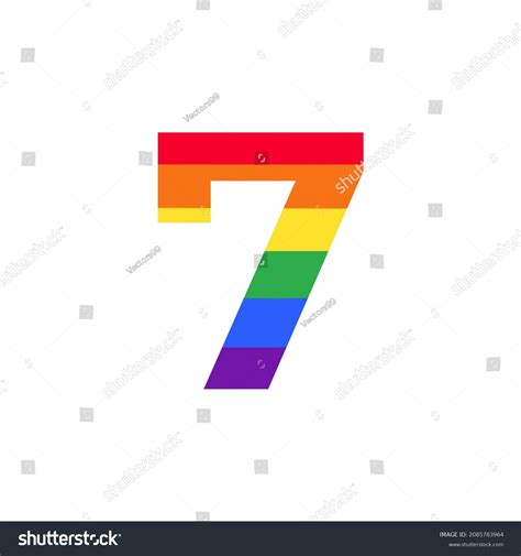 Number 7 Colored Rainbow Color Logo Stock Vector (Royalty Free ...