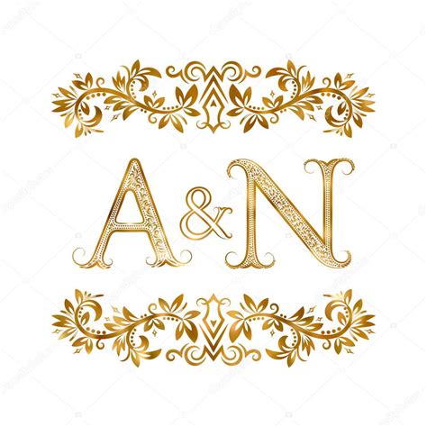 A N Vintage Initials Logo Symbol Stock Vector Vectordivider 115447216