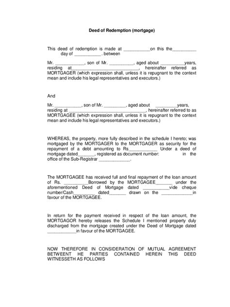 Mortgage Deed Form 16 Free Templates In Pdf Word Excel Download