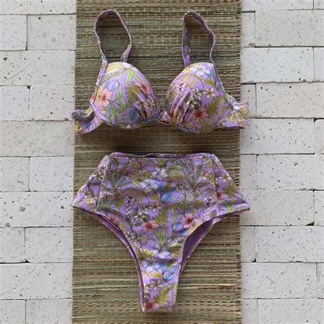 Biqu Ni Meia Ta A Hot Pants Floral Lavanda Dondoca Moda Feminina