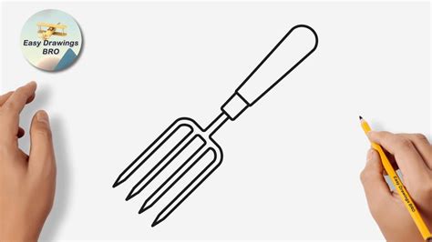 Drawing Garden Fork Tutorial How To Draw A Garden Fork Easy