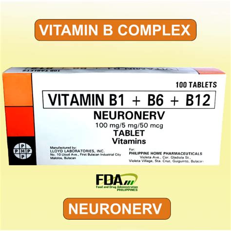 Neuronerv B Complex Vitamin B1b6b12 100 Tablets Expiry 0825