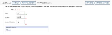 Solved Points Details Previous Answers Tanapcalc Chegg