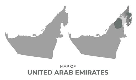 Greyscale vector map of Uae with regions and simple flat illustration ...