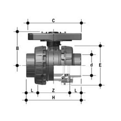 PVC U 2 Way Ball Valve Easyfit VXE D 75 D 110 Mm Female Ends For