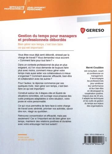 Gestion Du Temps Pour Managers Et Professionnels De Hervé Coudière