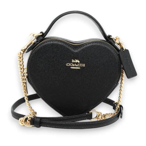 Bolsa Coach Heart Crossbody Negra Para Dama