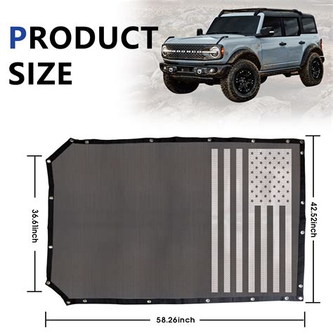 Snapklik Sukemichi Sunshade For Ford Bronco Mesh Sun Shade Bikini Top Cover Bimini Top For
