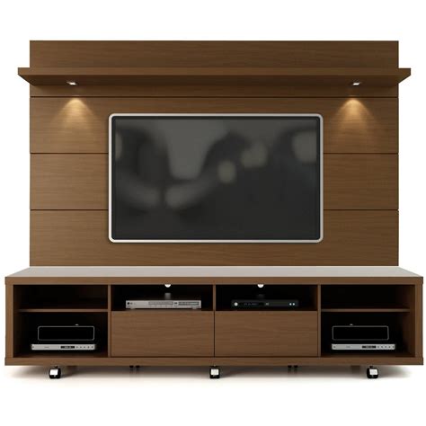 Manhattan Comfort Cabrini Tv Stand And Floating Wall Tv Panel With Led