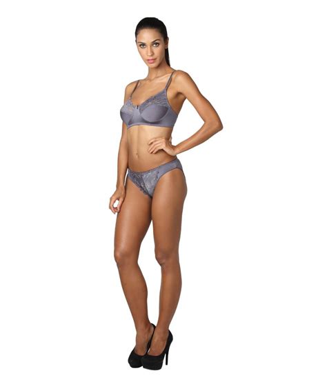 Buy Bodyline Gray Bra And Panty Sets Online At Best Prices In India Snapdeal