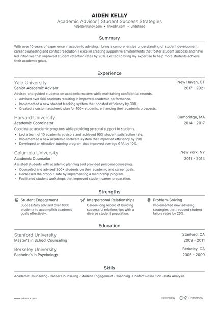 Academic Advisor Resume Examples Guide For