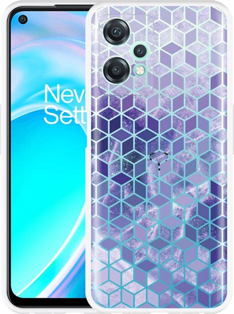 Oneplus Nord Ce Lite Hoesje Paars Hexagon Marmer Designed By Cazy