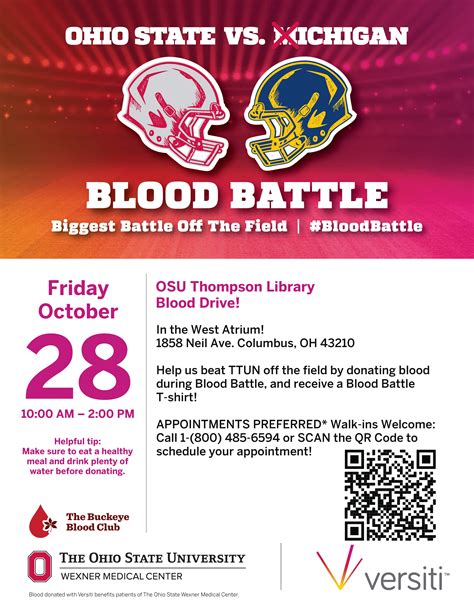 OSU vs. Michigan Blood Battle 2022 at Thompson Library | Ohio State ...