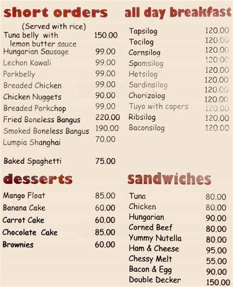 Josh And Matthew Menu Menu For Josh And Matthew Cebu Business Park Cebu