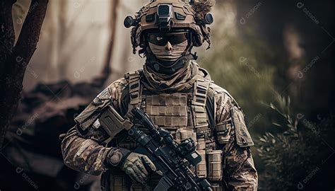 Soldado Das For As Especiais Da Unidade De Elite Em Uniforme De