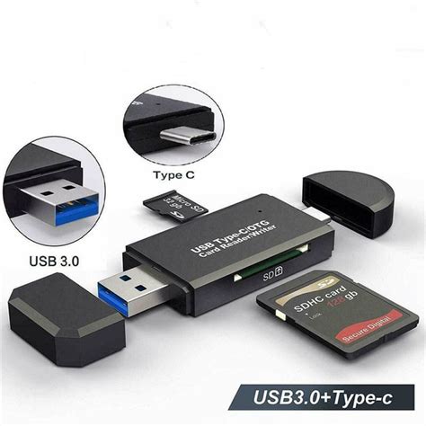 Переходник OTG для чтения карт памяти USB 2.0 Type C / USB / Micro USB ...