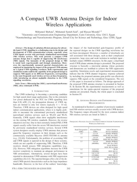 PDF A Compact UWB Antenna Design For Indoor Wireless Applications A