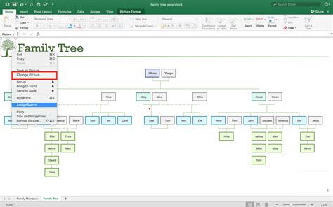 how to create a family tree in excel