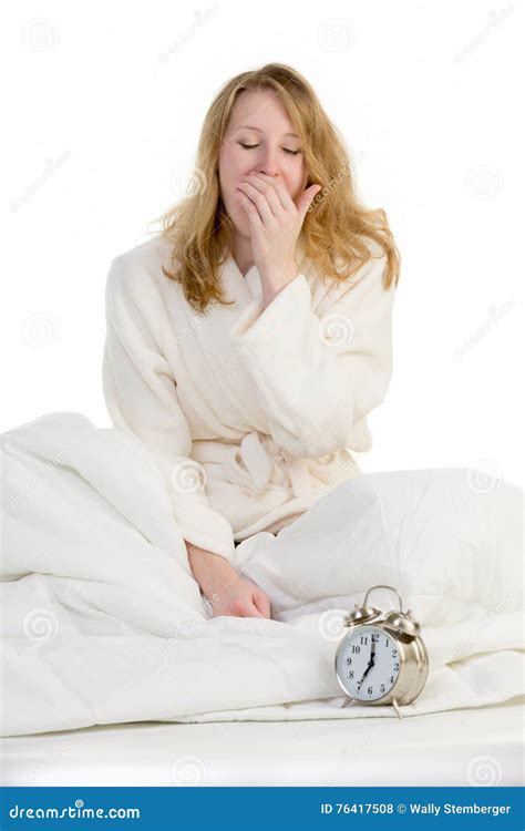Blonde Woman Waking Up In The Morning Stock Photo Image Of Bedding Mattress