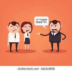 Angry Boss Character Yelling Employee Characters Stock Vector Royalty