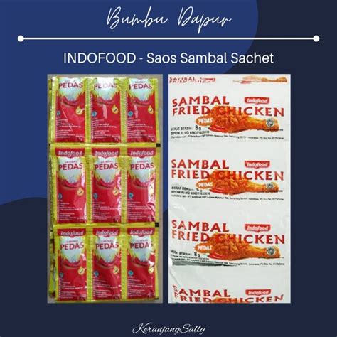 Jual [1bungkus 24sachet X 9gr] Indofood Sambal Pedas Sachet 9gr Sambal Fried Chicken Sachet