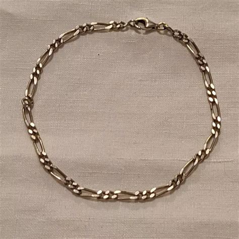 Ancien Bracelet Gourmette En Argent Massif Grs Poin On Eur