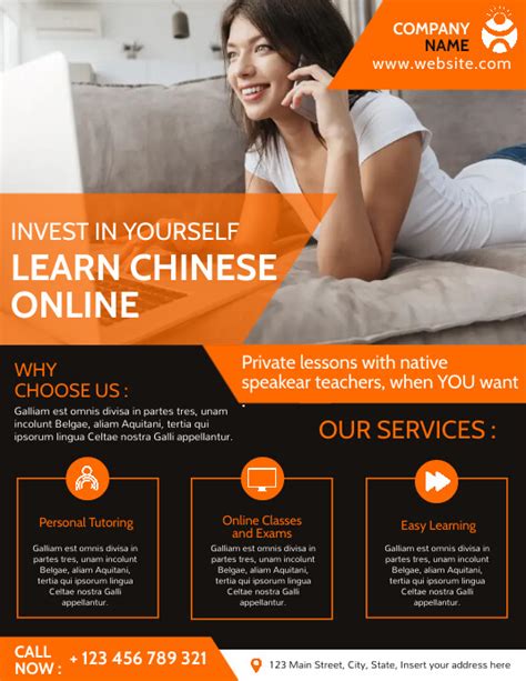 Learn Chinese Flyer Advertisement Template Postermywall