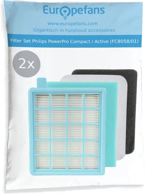 X Hepa Filter Set Voor Philips Powerpro Compact Active Series