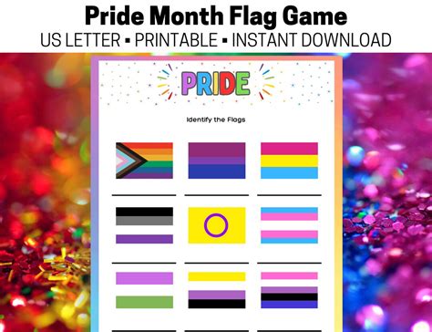 PRIDE Month Game Printable LGBTQ Pride Party Game Pride Flags Game Rainbow Gay Lesbian Party