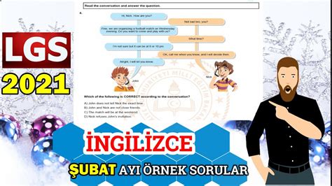 2021 Lgs Şubat Ayi İngİlİzce Örnek Sorular Ve ÇÖzÜmlerİ Youtube