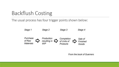 Backflush Costing Erc Tutorials