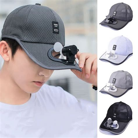 Summer Fan Cooling Baseball Cap Hat Usb Charging Breathable Shade