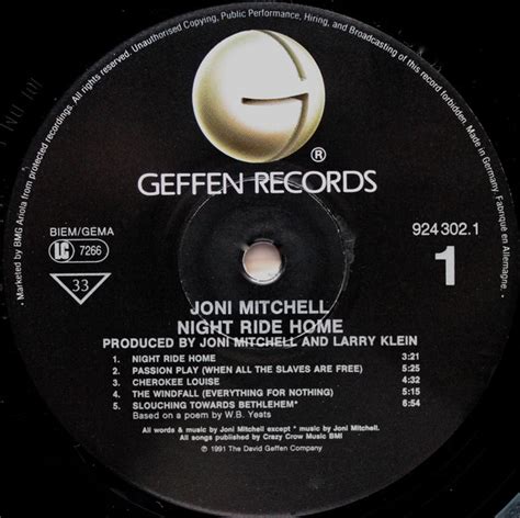 Joni Mitchell - Night Ride Home - Used Vinyl - High-Fidelity Vinyl Records and Hi-Fi Equipment ...