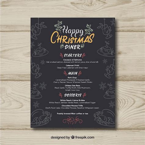 Free Vector Christmas Menu With Drawings