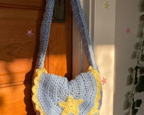 Crochet Star Messenger Bag Etsy