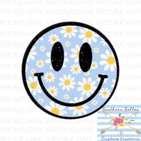 Daisy Smiley Face Transfer Dtf Or Sublimation Ready To Press All Sizes