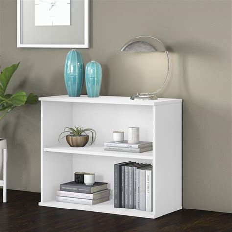 Bush Business Furniture Small 2 Shelf Bookcase In White Engineered