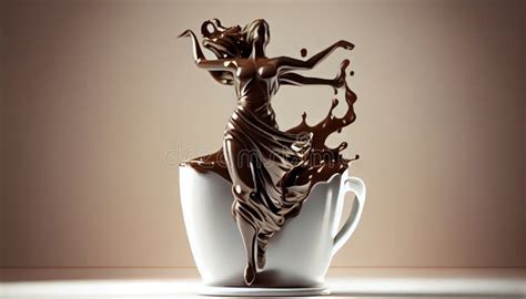 Stylish And Sinful Illustration Of A Hot Chocolate With Milk And Cream Made With Generative Ai