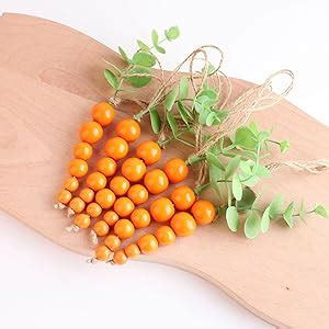 Amazon Pcs Easter Carrot Hanging Ornaments Wooden Beaded Carrots